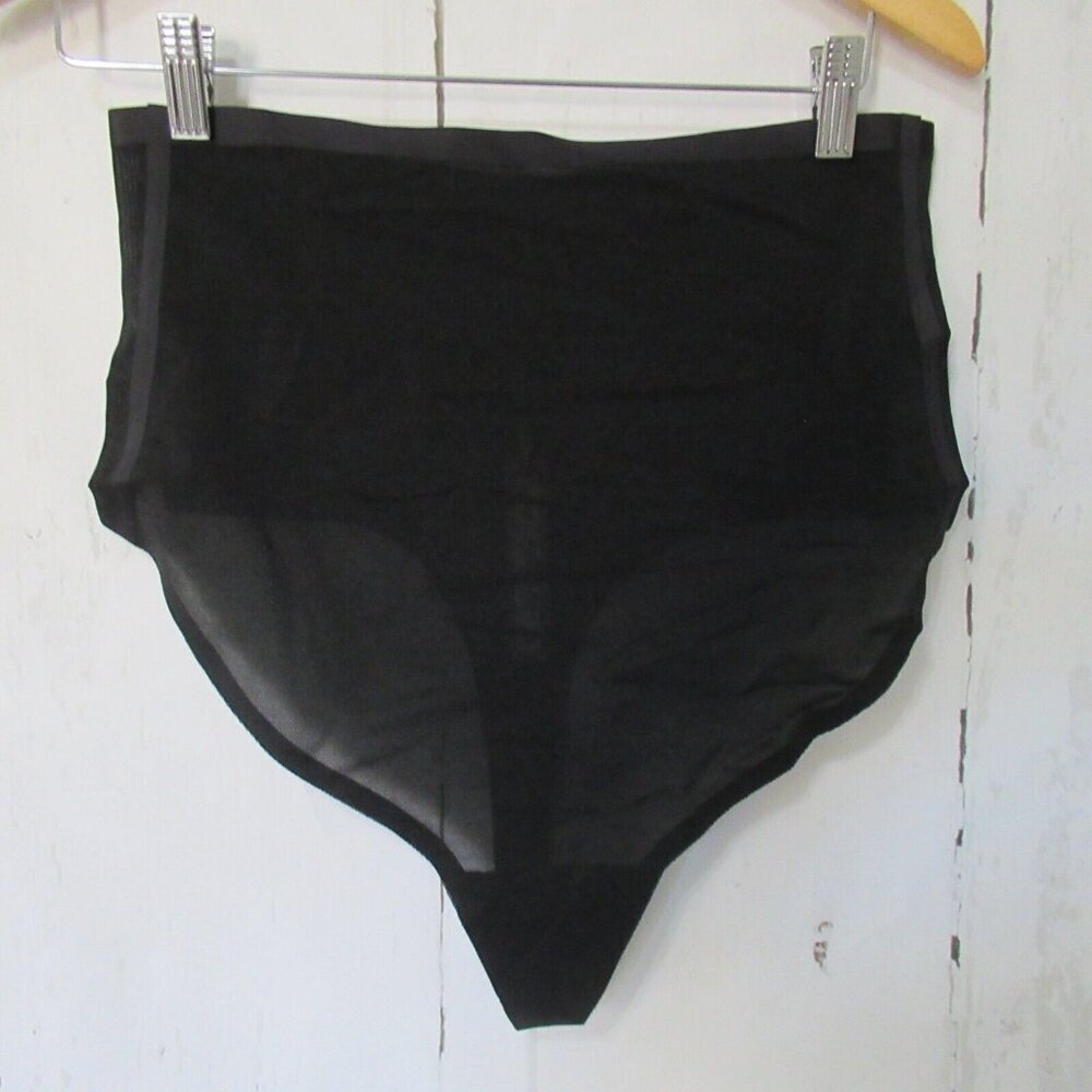 New Skims High Waisted Thong 2X Onyx Black Panties Shapewear Plus Size‎